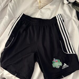 Adidas Black Athletic Shorts with Signature Stripes